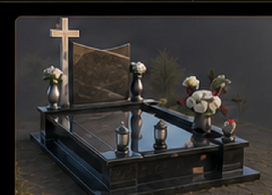 Monument funerar din granit negru, variantă premium